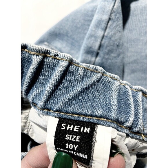 Shein Denim Jeans Girl Youth Size 10 Color Light Blue - Picture 5 of 6